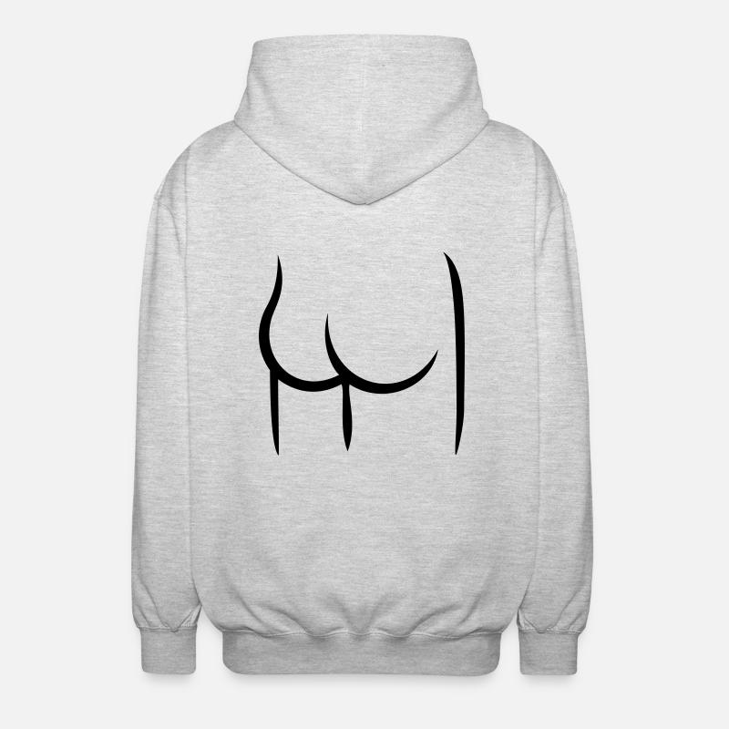 Hintern / butt (1c) - Unisex Hooded Jacket - light heather grey