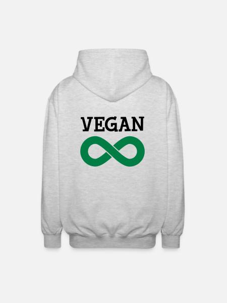 Vegan (Infinity Symbol) - Unisex Kapuzenjacke - Hellgrau meliert