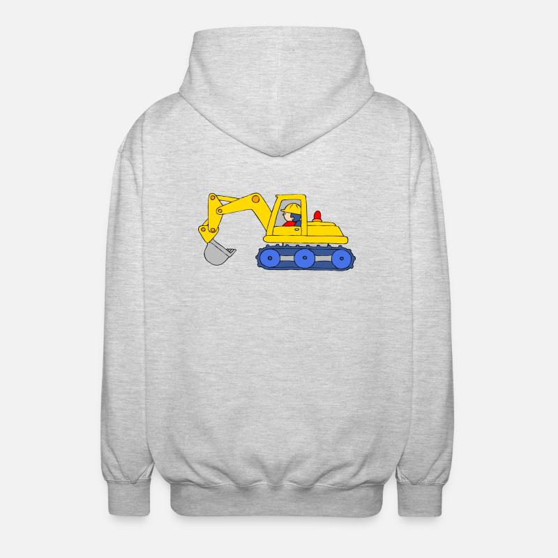 Backhoe Loader - Unisex Kapuzenjacke - Hellgrau meliert
