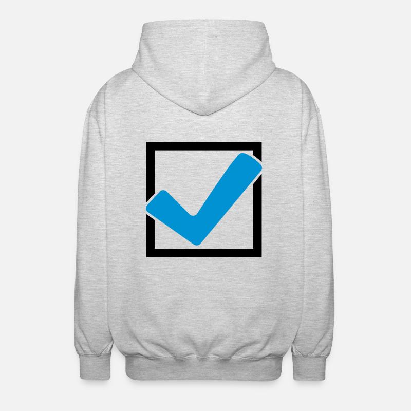 Rectangular hook logo - Unisex Hooded Jacket - light heather grey