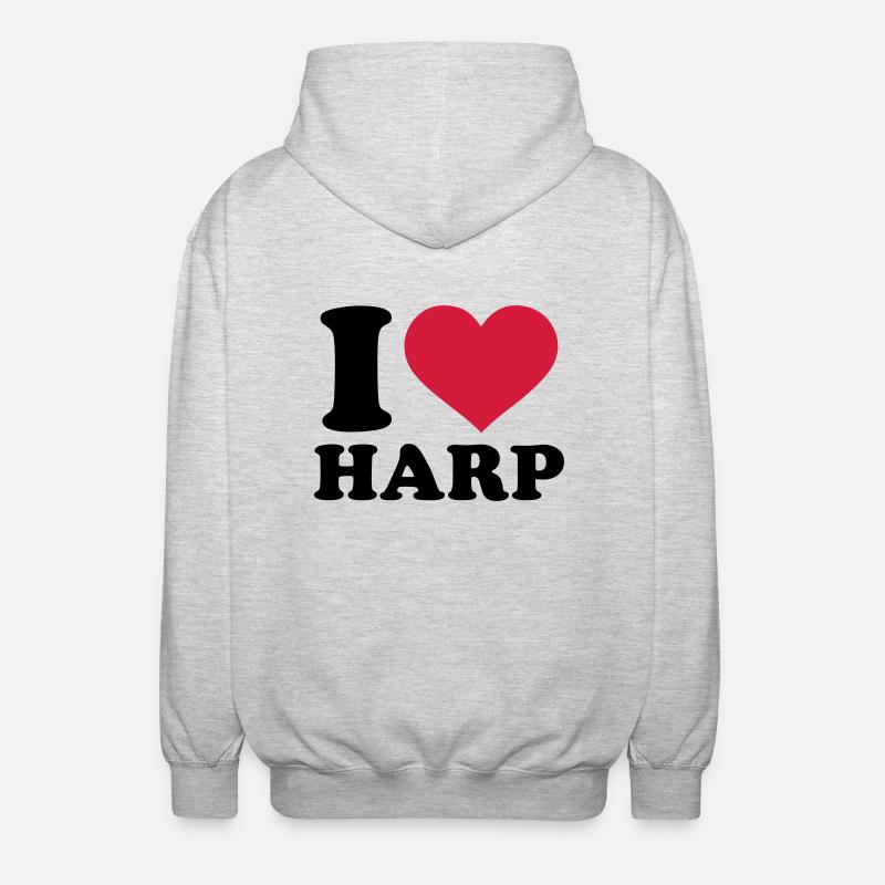 Harfe - Unisex Kapuzenjacke - Hellgrau meliert