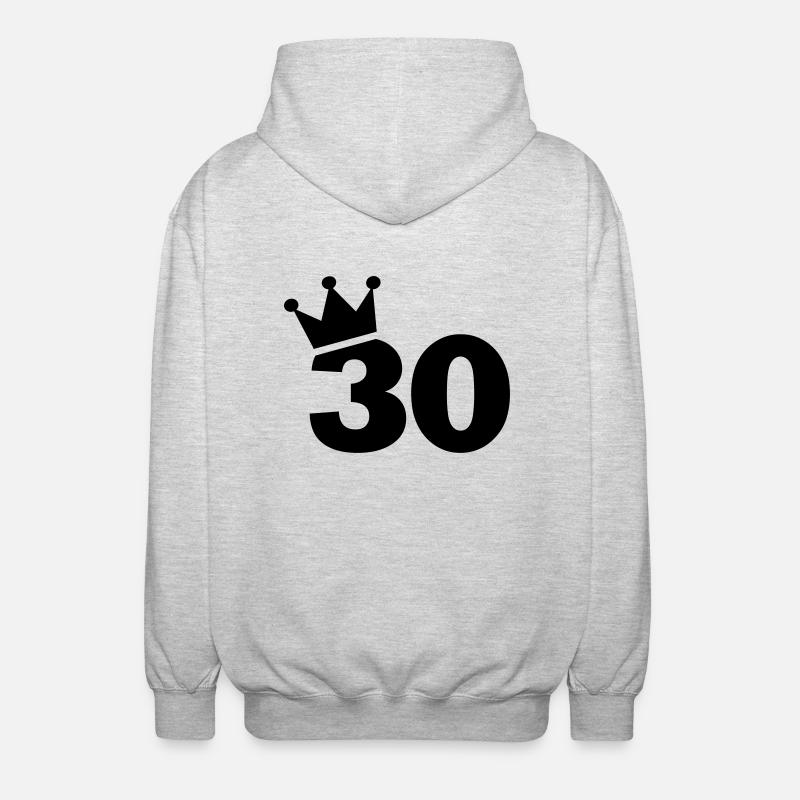 30 - Unisex Kapuzenjacke - Hellgrau meliert