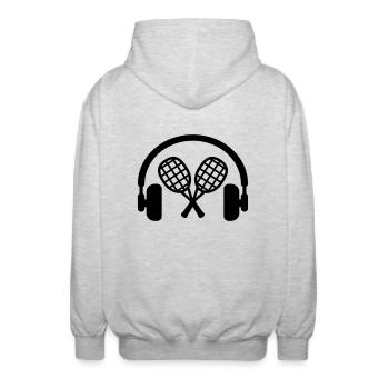 Squash Sport Game Match Champion Victory - Unisex Kapuzenjacke - Hellgrau meliert - Hinten - AI Model Male 185 light (185cm)