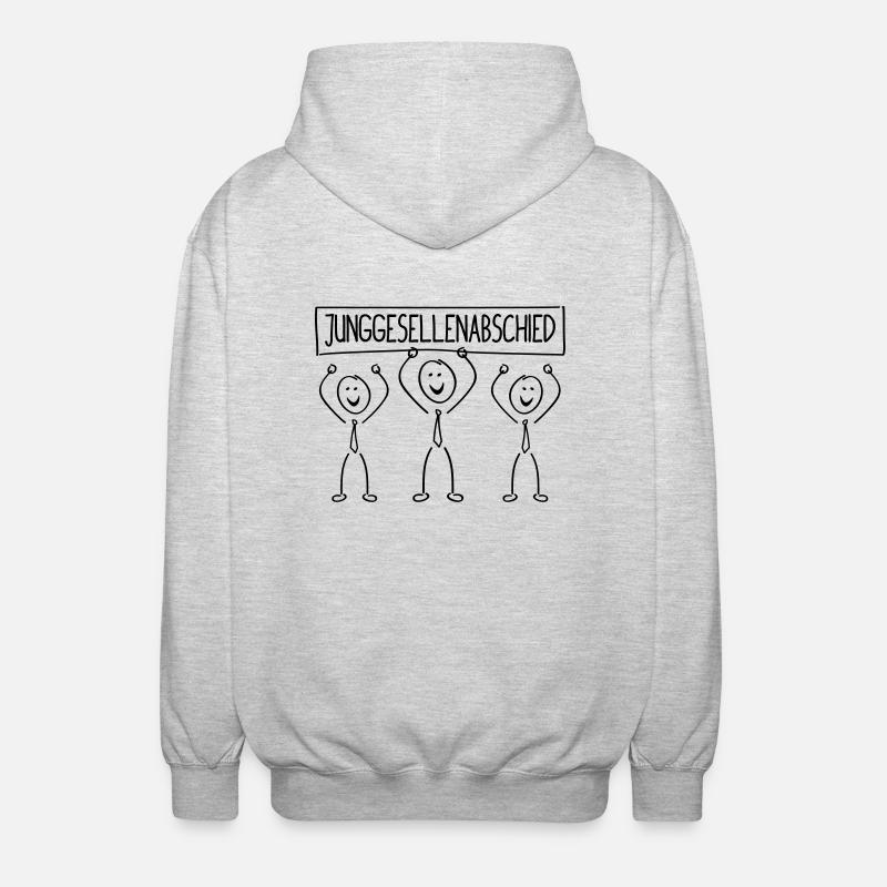 strichmaenchen junggesellenabschied - Unisex Kapuzenjacke - Hellgrau meliert