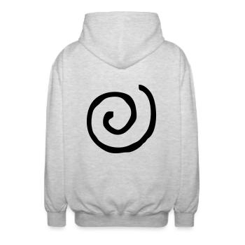Spirale rund - Unisex Kapuzenjacke - Hellgrau meliert - Hinten - AI Model Male 185 light (185cm)