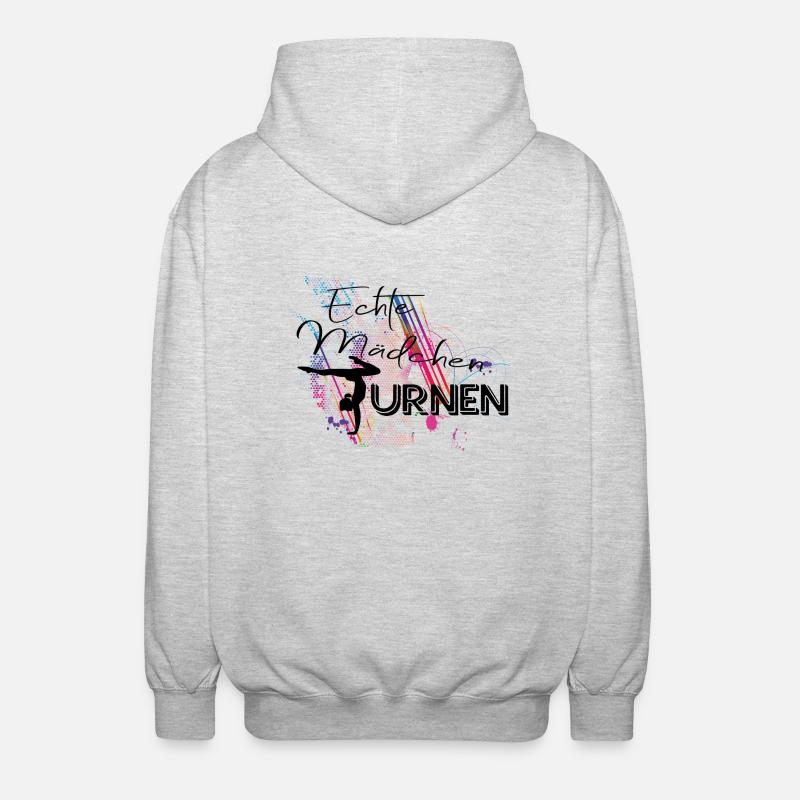 Echte Mädchen Turnen - Unisex Kapuzenjacke - Hellgrau meliert