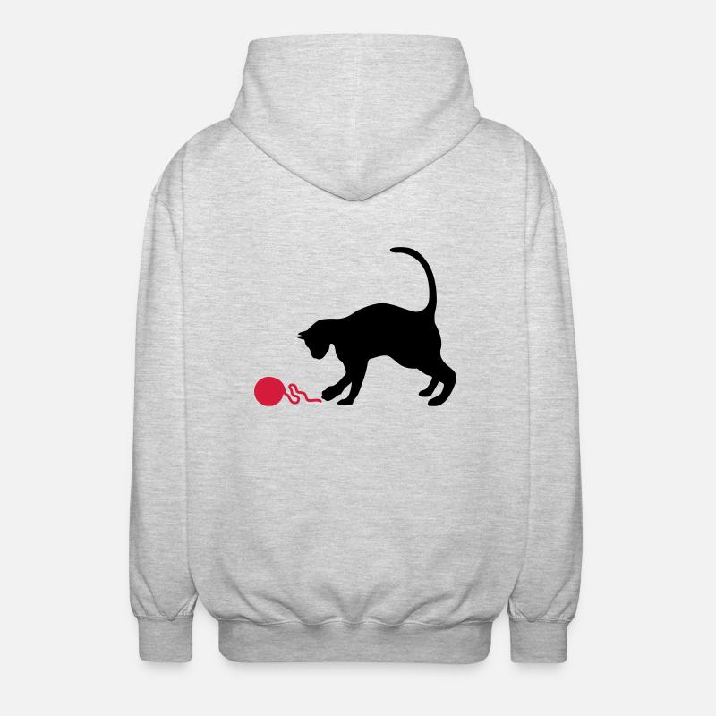 Katze - Unisex Kapuzenjacke - Hellgrau meliert