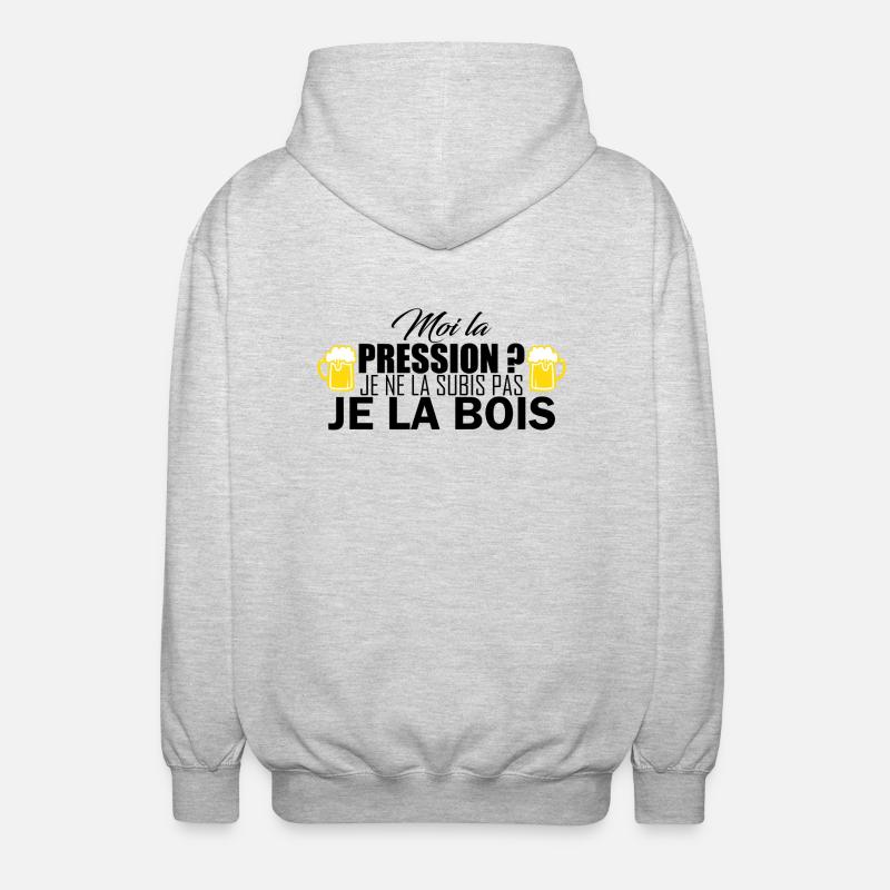 moi la pression - Unisex Kapuzenjacke - Hellgrau meliert