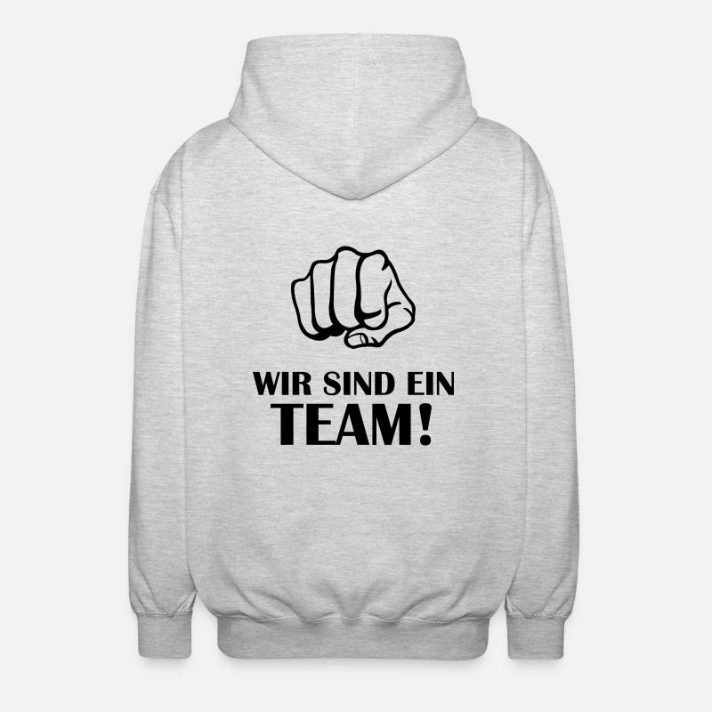 faust_wir_sind_ein_team - Unisex Kapuzenjacke - Hellgrau meliert