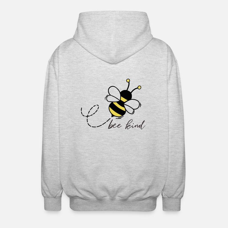 Bee kind - Unisex Kapuzenjacke - Hellgrau meliert