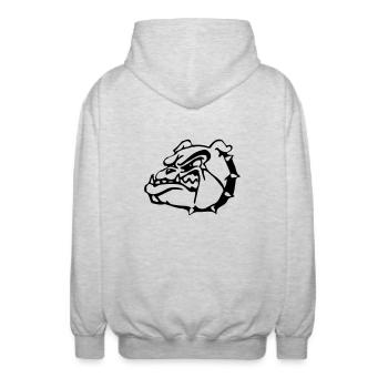 British Bulldog - Unisex Hooded Jacket - light heather grey - Back - AI Model Male 185 light (185cm)