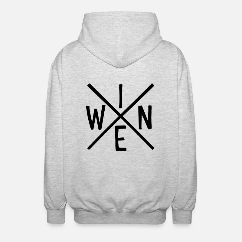 Wein - Unisex Kapuzenjacke - Hellgrau meliert