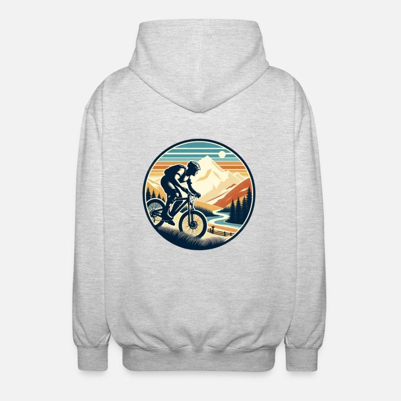 Mountainbiker - Unisex Kapuzenjacke - Hellgrau meliert
