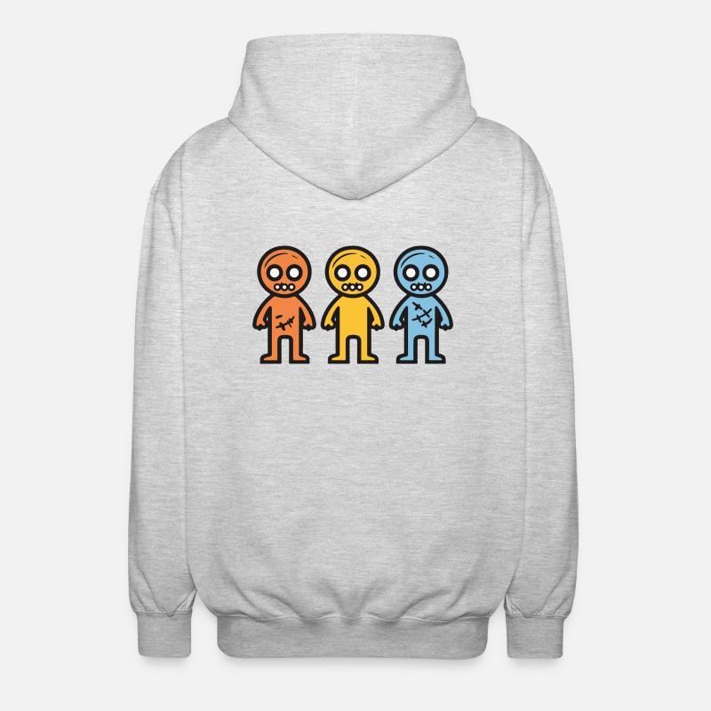 Zombies Halloween Mignon - Veste à capuche unisexe - gris clair chiné