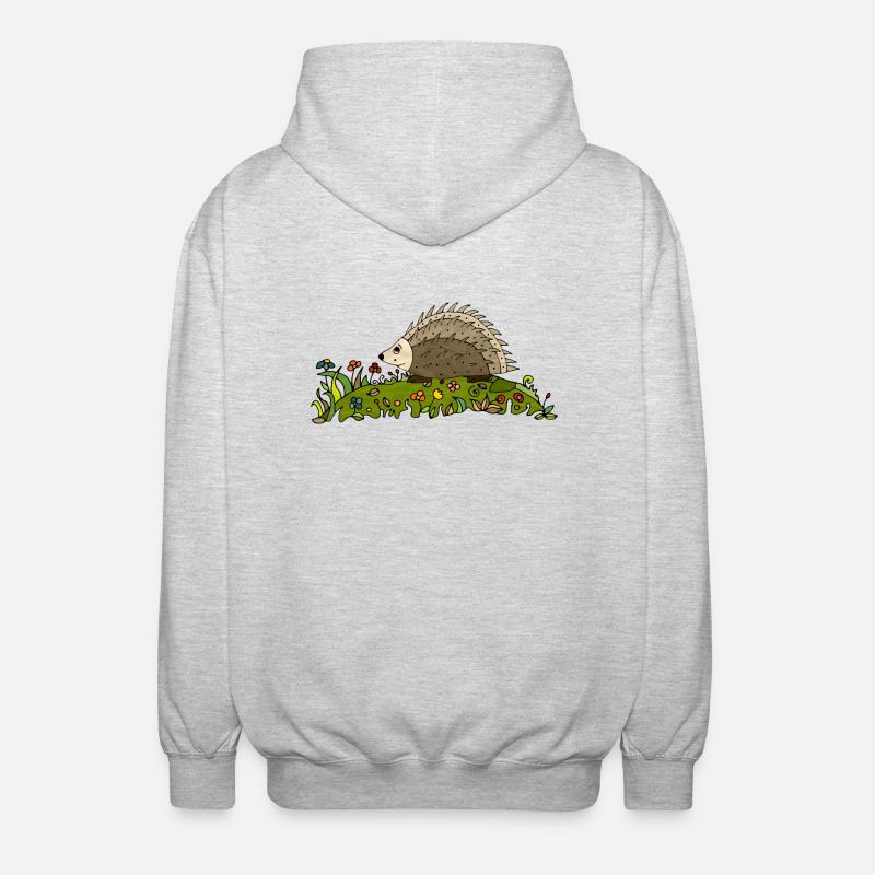 Hérisson - Veste à capuche unisexe - gris clair chiné