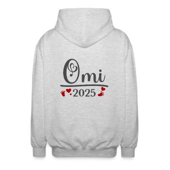 Omi 2025 - Unisex Kapuzenjacke - Hellgrau meliert - Hinten - AI Model Male 185 light (185cm)