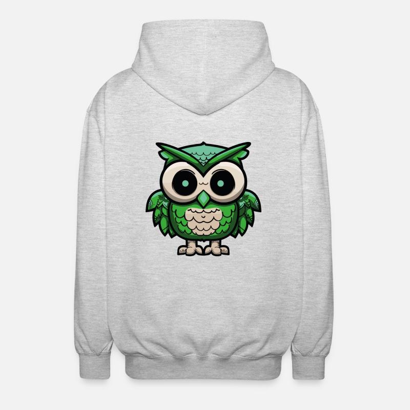 eule owl nachteule - Unisex Kapuzenjacke - Hellgrau meliert