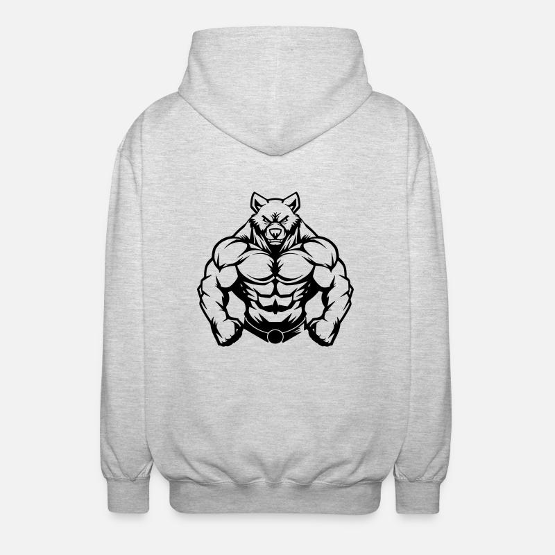 Bear Comic - Unisex Hooded Jacket - light heather grey