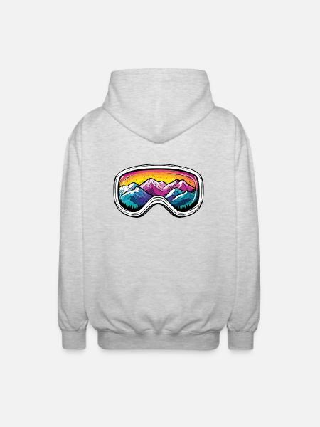 Ski Goggles Mountains Slope - Unisex Hooded Jacket - light heather grey