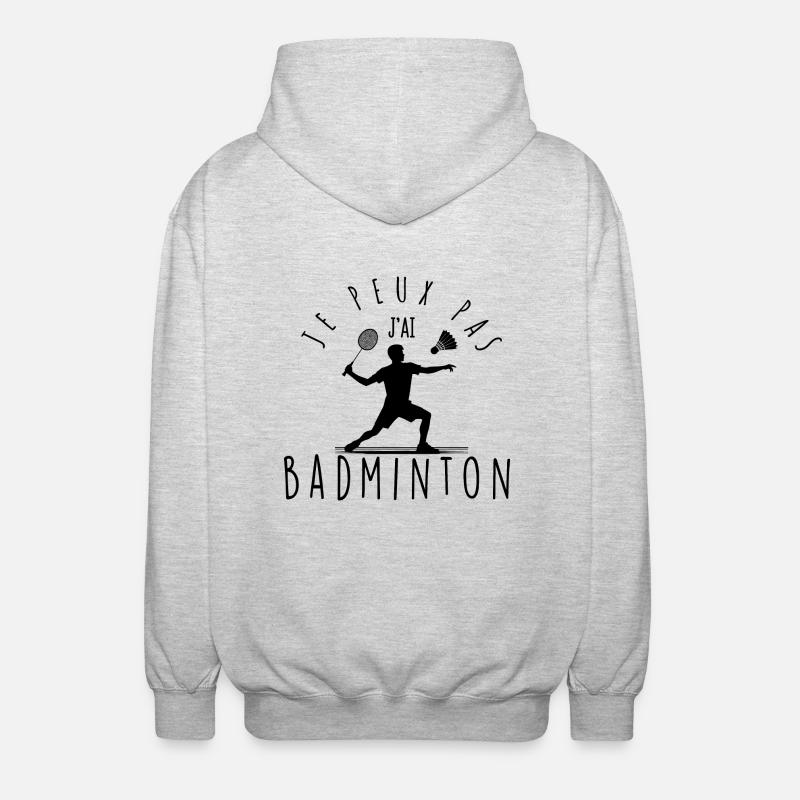 Je peux pas, j'ai badminton. - Veste à capuche unisexe - gris clair chiné