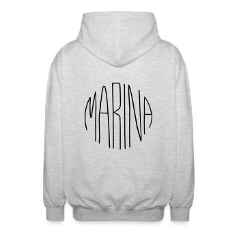Marina - Unisex Kapuzenjacke - Hellgrau meliert - Hinten - AI Model Male 185 light (185cm)