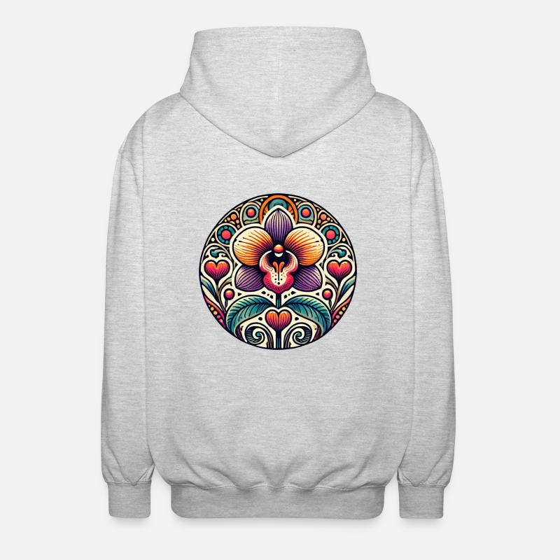 orchidée - Veste à capuche unisexe - gris clair chiné