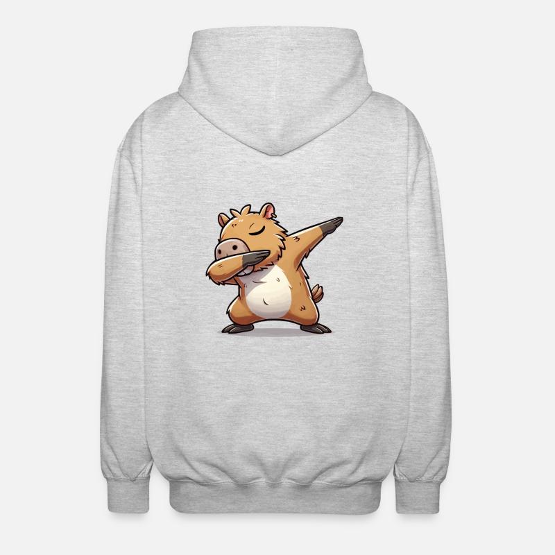 Le dabbing de capybara - Veste à capuche unisexe - gris clair chiné