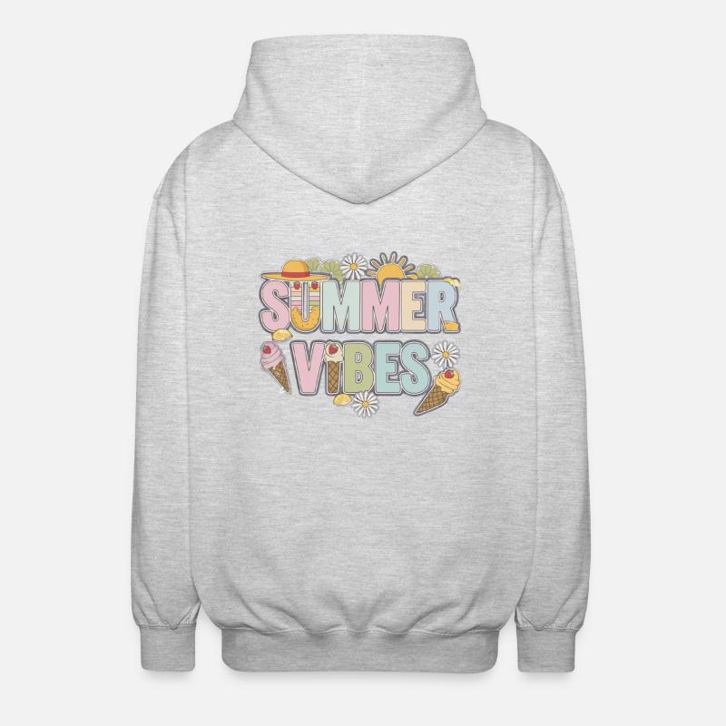 Boho Summer Vibes - Unisex Hooded Jacket - light heather grey