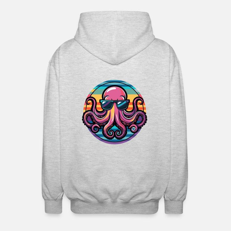 Octopus Cool Comic - Unisex Hooded Jacket - light heather grey