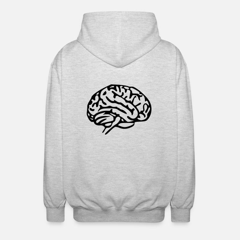Gehirn - Unisex Kapuzenjacke - Hellgrau meliert