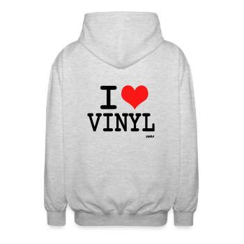 vinyl - Unisex Kapuzenjacke - Hellgrau meliert - Hinten - AI Model Male 185 light (185cm)