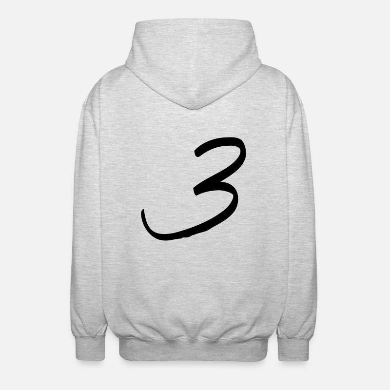 zahl_dani_3 - Unisex Kapuzenjacke - Hellgrau meliert