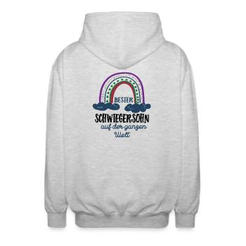 Bester Schwiegersohn Schwiegerkind Schwiegersöhne - Unisex Kapuzenjacke - Hellgrau meliert - Hinten - AI Model Male 185 light (185cm)