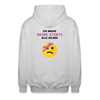 Aufmunterung Gesundheit Krank Wünsche zur Genesung - Unisex Kapuzenjacke - Hellgrau meliert - Hinten - AI Model Male 185 light (185cm)