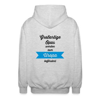 Großartige Opas - Unisex Kapuzenjacke - Hellgrau meliert - Hinten - AI Model Male 185 light (185cm)