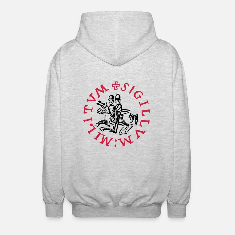 templars knights symbol - Unisex Kapuzenjacke - Hellgrau meliert