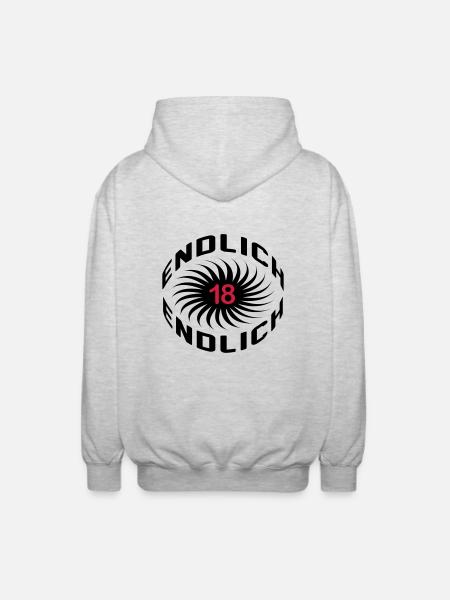 endlich18 - Unisex Kapuzenjacke - Hellgrau meliert