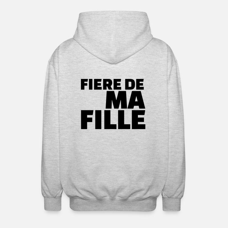 Fière de ma fille - Veste à capuche unisexe - gris clair chiné