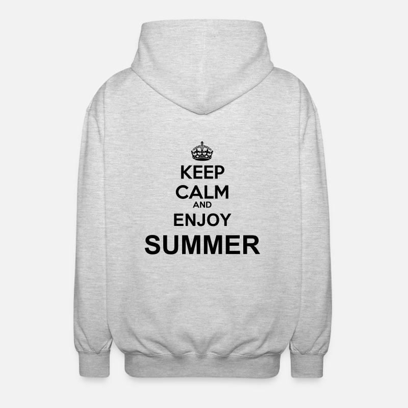 keep calm enjoy summer - Unisex Kapuzenjacke - Hellgrau meliert