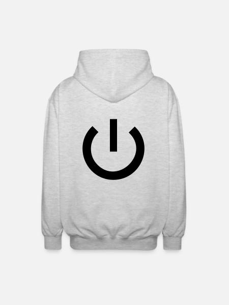 On / Off / Power - Unisex Kapuzenjacke - Hellgrau meliert