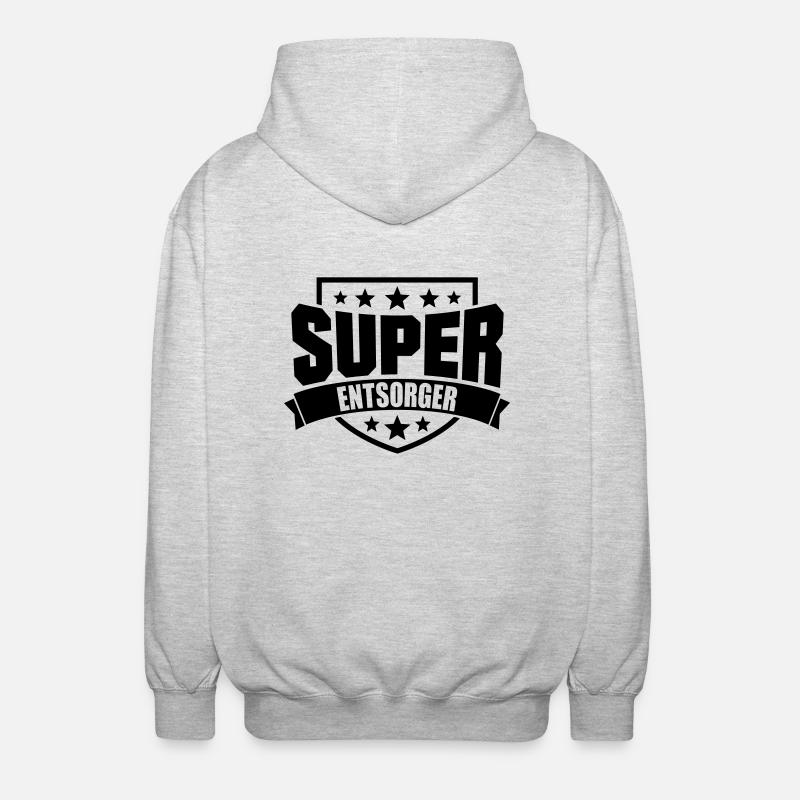Super Entsorger - Unisex Kapuzenjacke - Hellgrau meliert