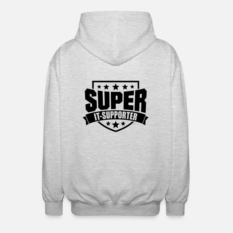Super IT-Supporter - Unisex Kapuzenjacke - Hellgrau meliert