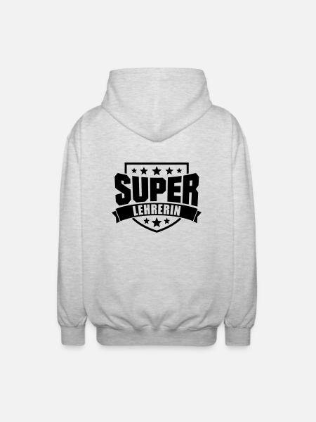 Super Lehrerin - Unisex Kapuzenjacke - Hellgrau meliert