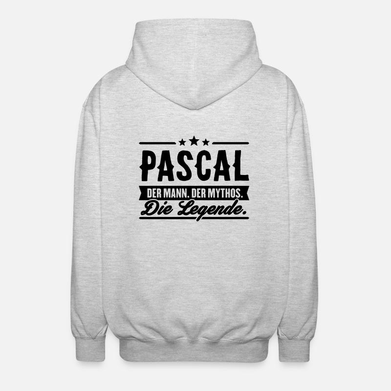 Mann Mythos Legende Pascal - Unisex Kapuzenjacke - Hellgrau meliert