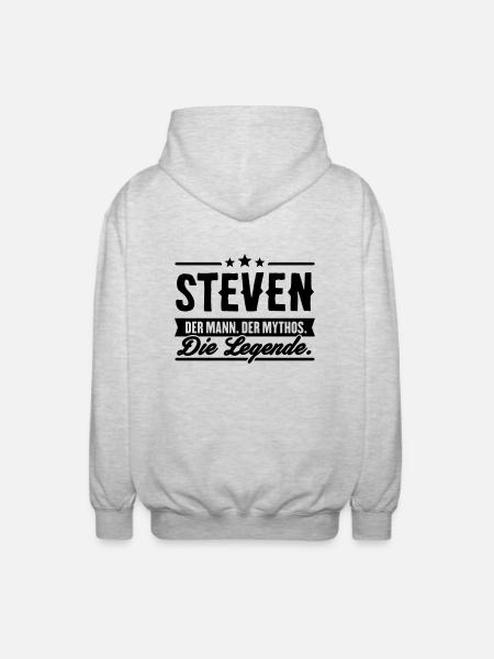 Man Myth Legend Steven - Unisex Hooded Jacket - light heather grey