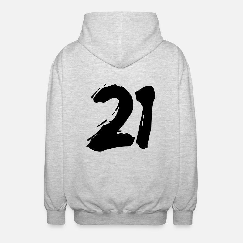 Brushed 21 - Unisex Kapuzenjacke - Hellgrau meliert