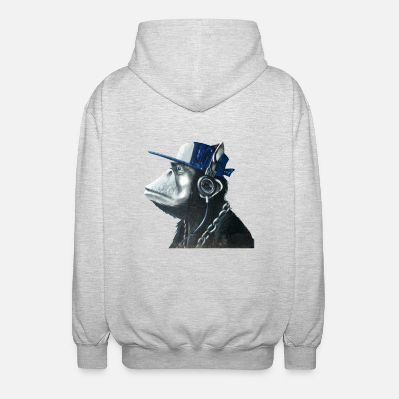 Affe Graffiti von Custom - Unisex Kapuzenjacke - Hellgrau meliert
