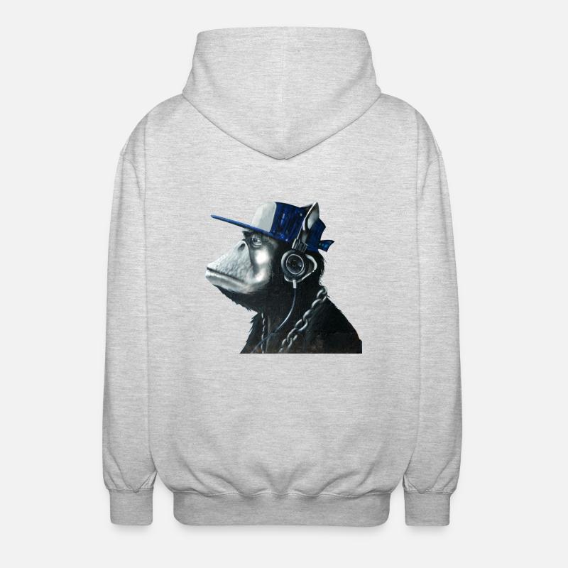 Singe graffiti by customStyle - Veste à capuche unisexe - gris clair chiné