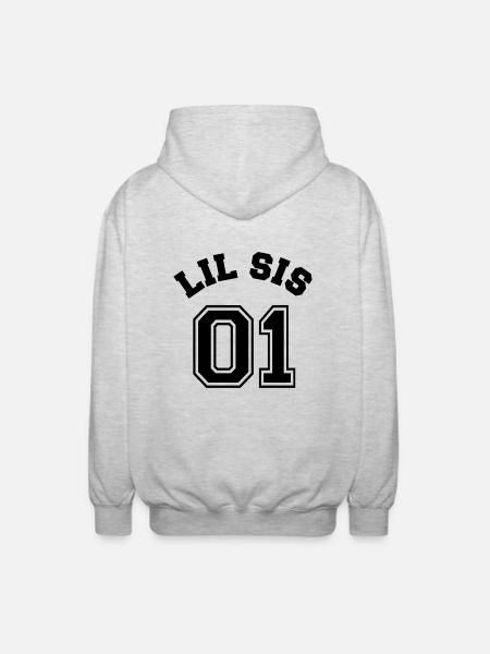 Lil Sis 01 - Little Sister - Unisex Hooded Jacket - light heather grey