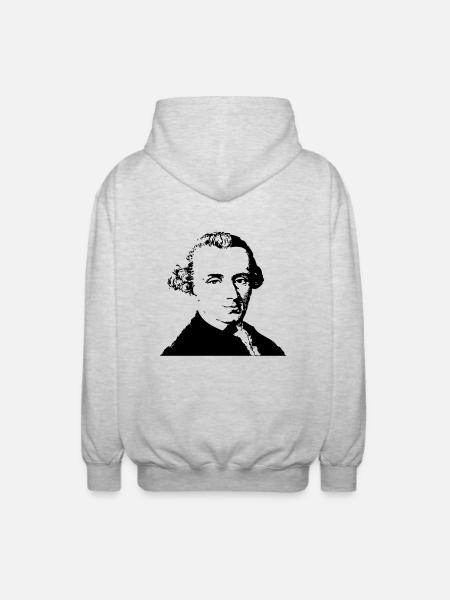 Immanuel Kant 2 - Unisex Kapuzenjacke - Hellgrau meliert